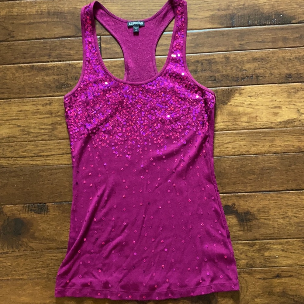 Sequined racer back tank